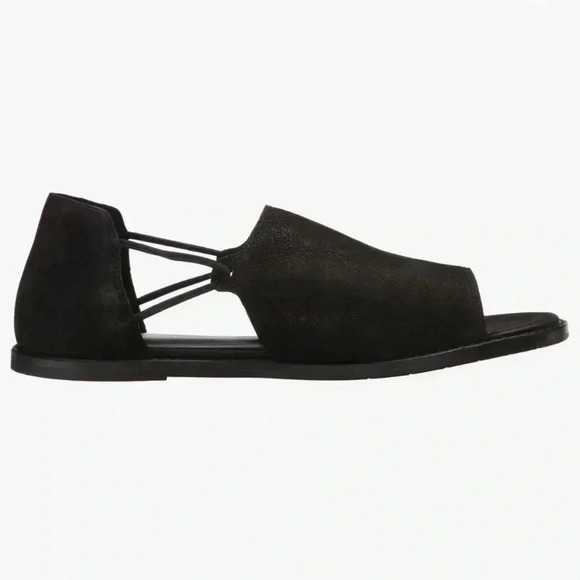 Eileen Fisher Spell Open-Toe d'Orsay Flats Size 8 Black Nubuck LIKE NEW - Picture 4 of 6